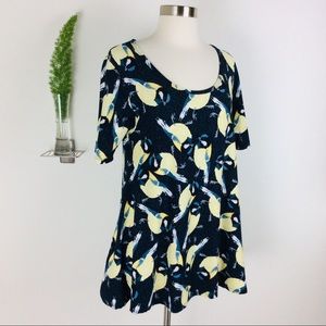 LuLaRoe Cute Bird Printed Perfect Tee (S)